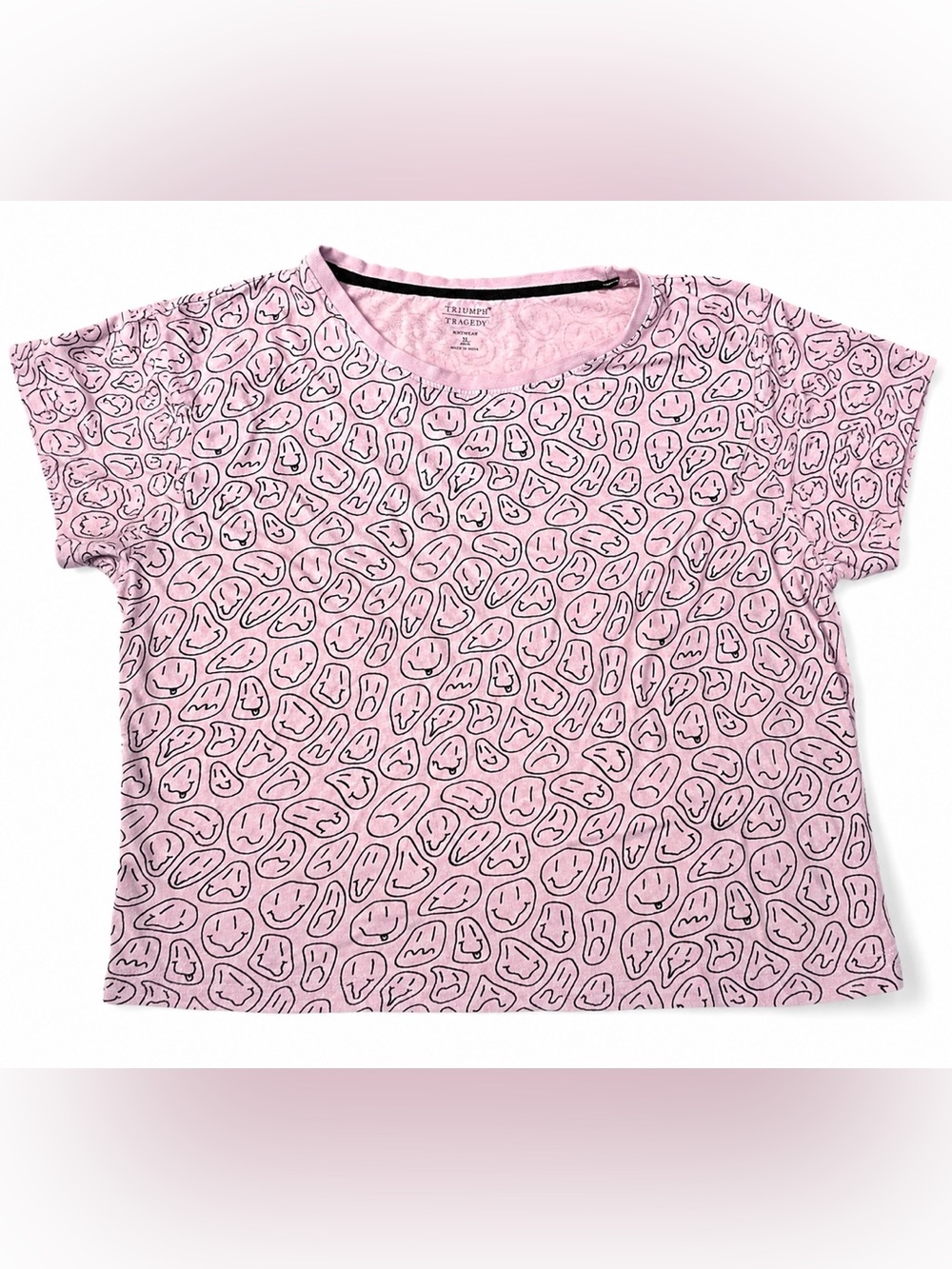 Triumph Pink All-Over Smiley Short Sleeve Tee